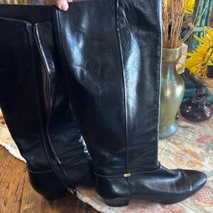 Salvatore Ferragamo Black Under the Knee Boots
